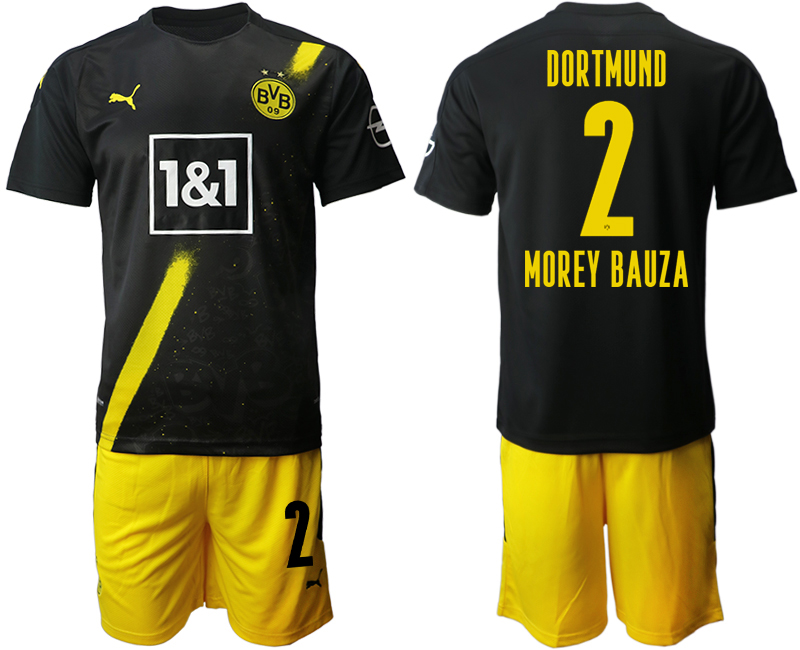 Men 2020-2021 club Borussia Dortmund away #2 black Soccer Jerseys